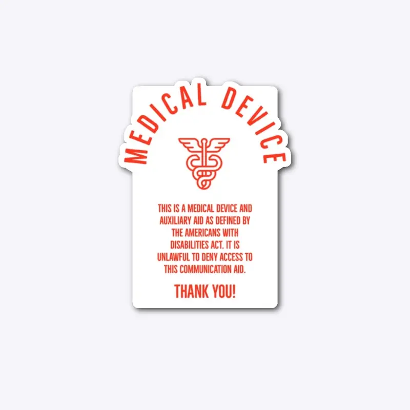 Medical Device Sticker for AAC Devices